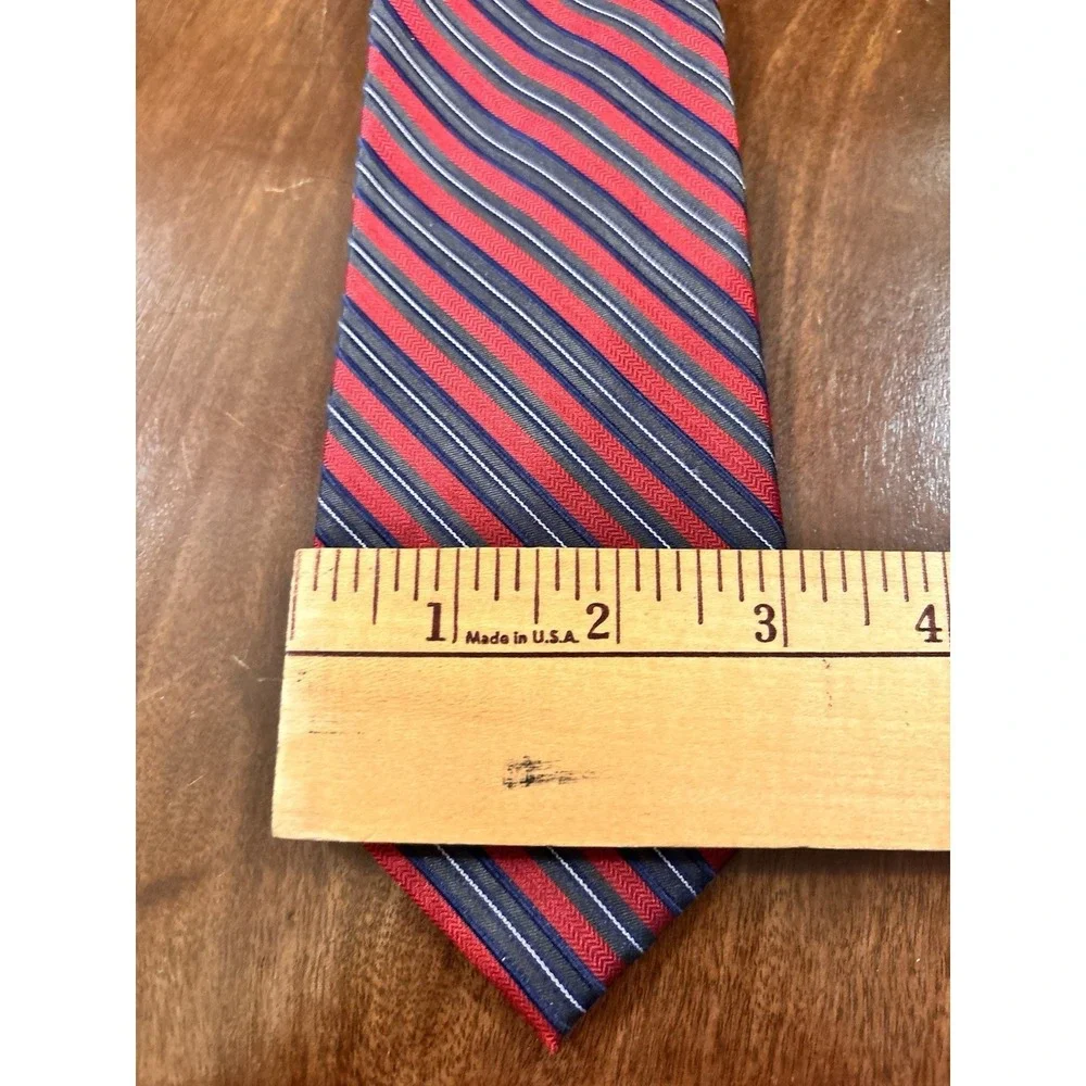 Murano Extra Long 100% Silk Men's Tie Red Blue Striped Necktie XL Business‎